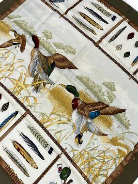 GUCCI Khaki Cream Multi Scarf